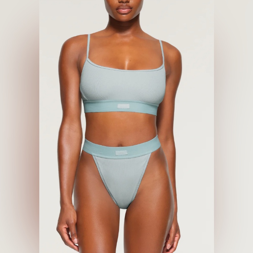 Skims cotton rib scoop bralette